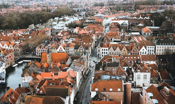 Bruges Bélgica Foto Panorâmica