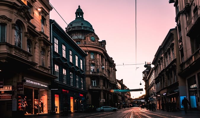 Rua em Zagreb Foto