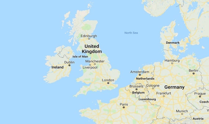 Mapa do Reino Unido - Europa Destinos